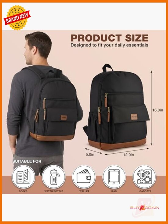 Multi Pocket Backpack for Travel w/Padded Laptop Sleeve main image 5
